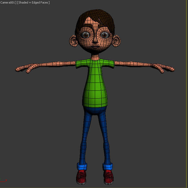 Ronnie cartoon guy rigged 3D model_11