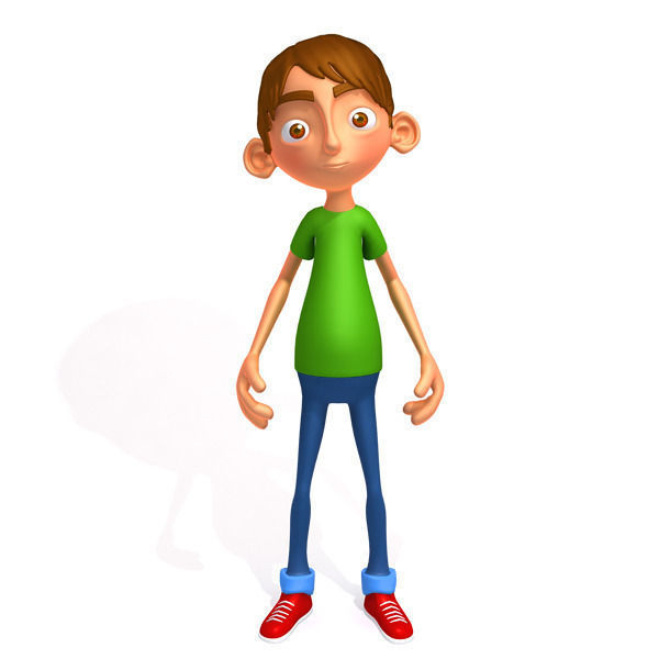 Ronnie cartoon guy rigged 3D model_1