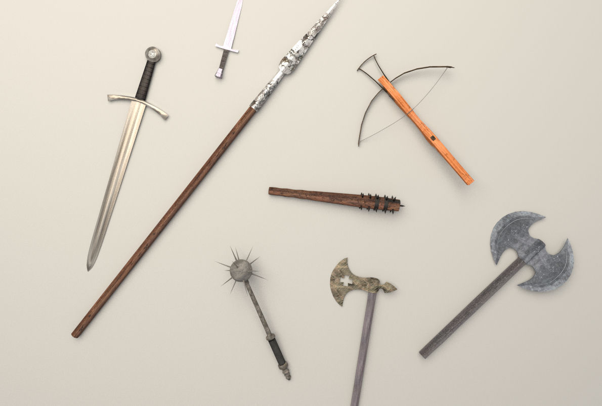 historic weapon collection  3D model_4