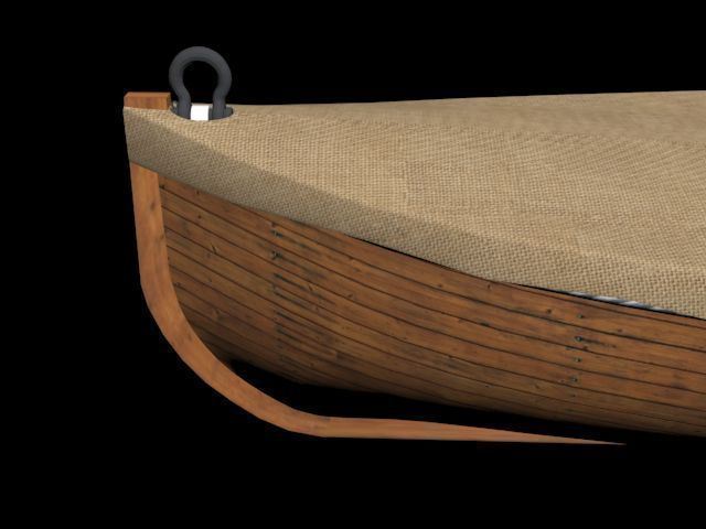 Life Boat Hull Only Low-poly 3D model_7