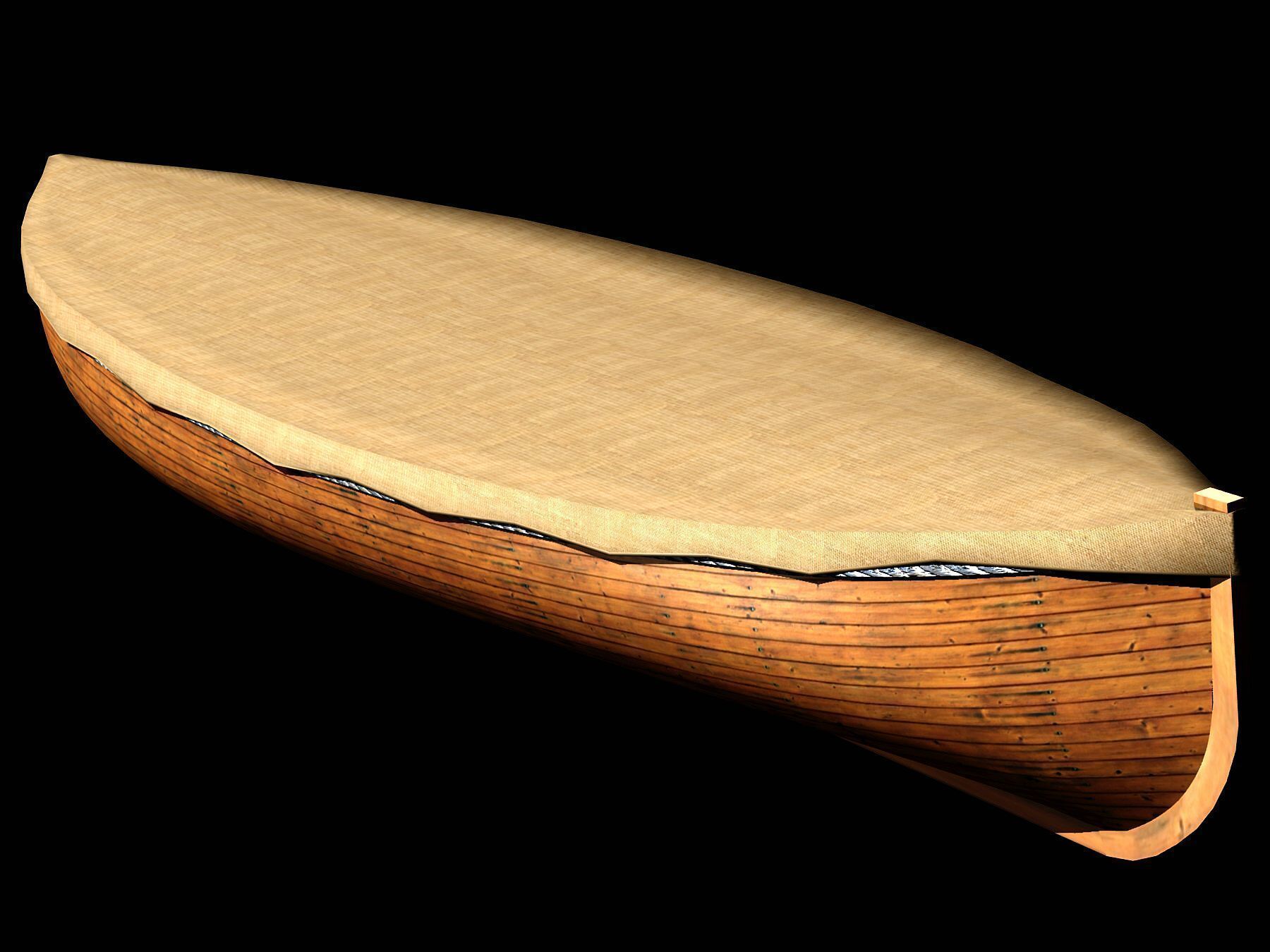 Life Boat Hull Only Low-poly 3D model_2