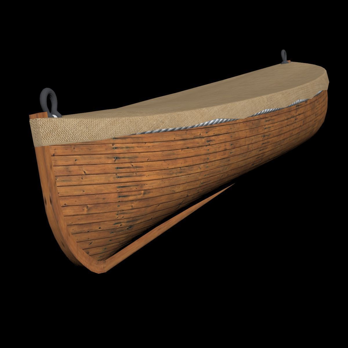 Life Boat Hull Only Low-poly 3D model_6