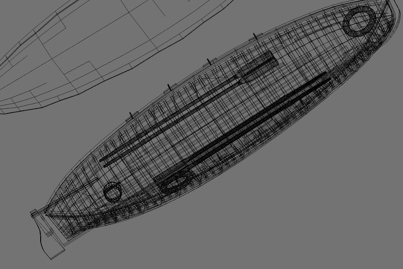 Life Boat XIX century Low-poly 3D model_12