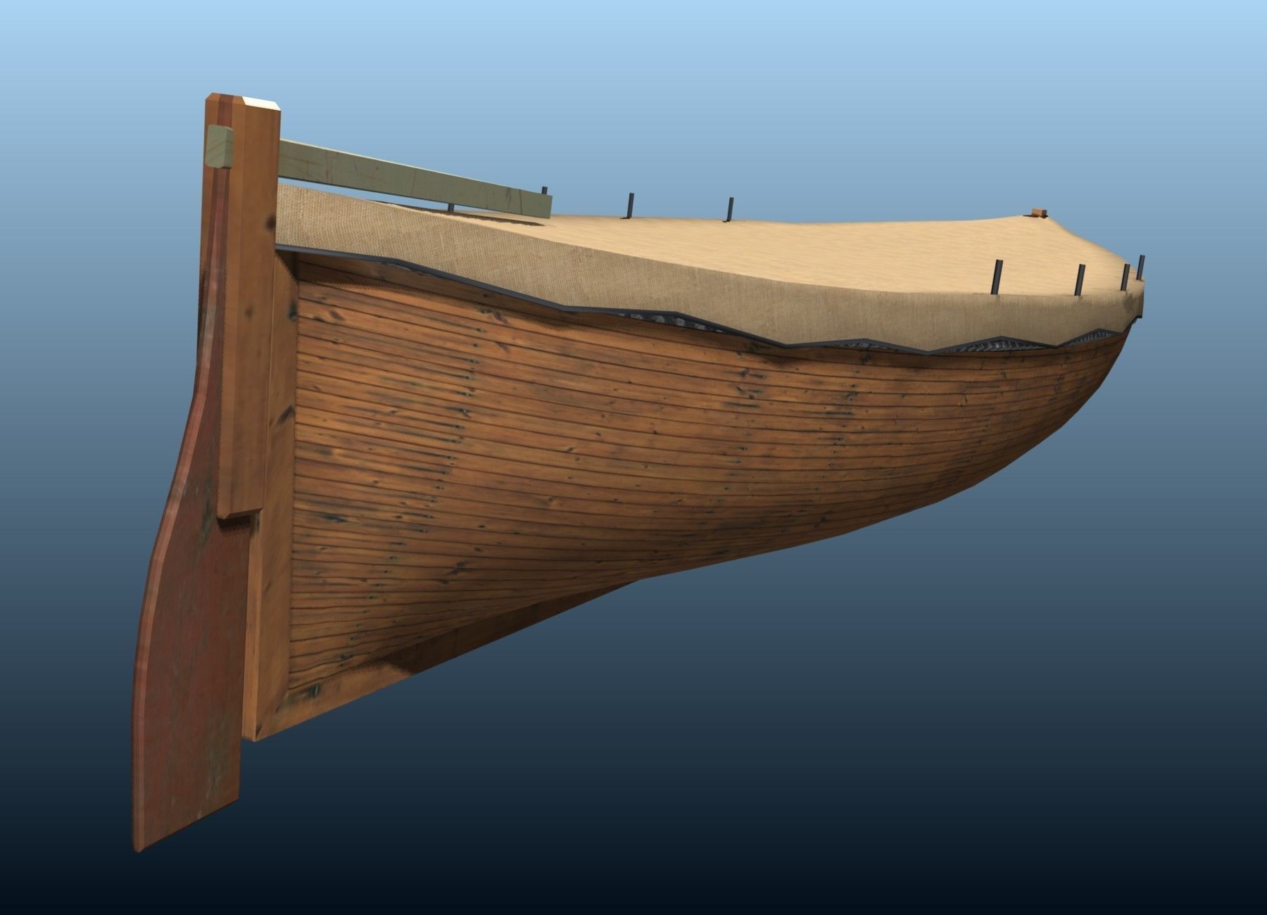 Life Boat XIX century Low-poly 3D model_10