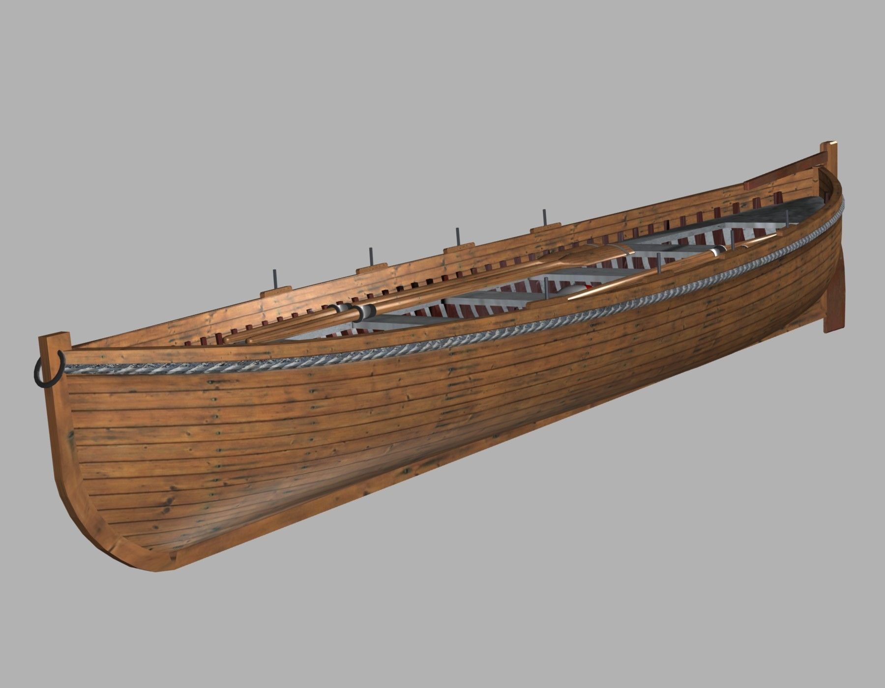 Life Boat XIX century Low-poly 3D model_11
