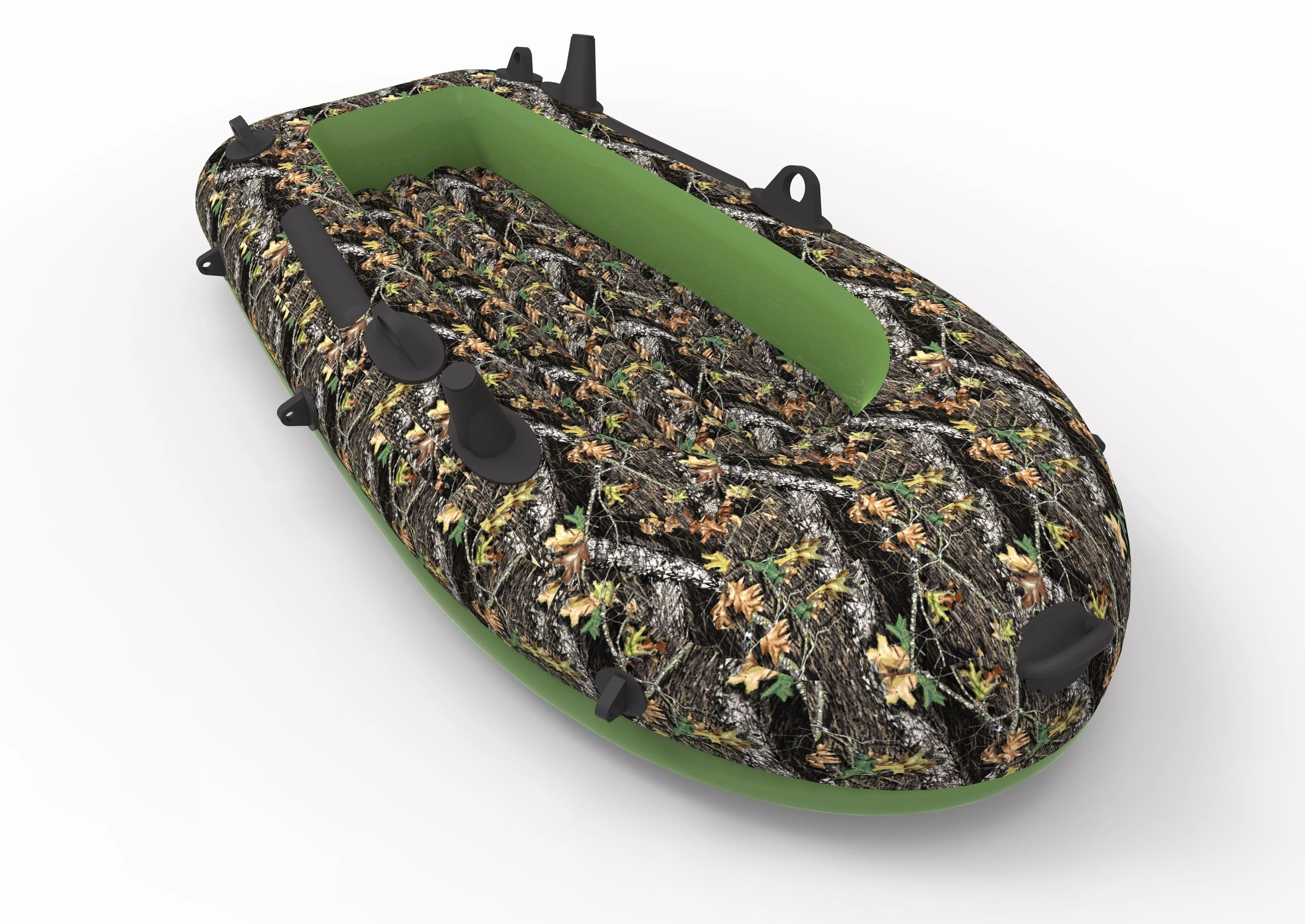 Inflatable Raft Camo Boat 3D model_0