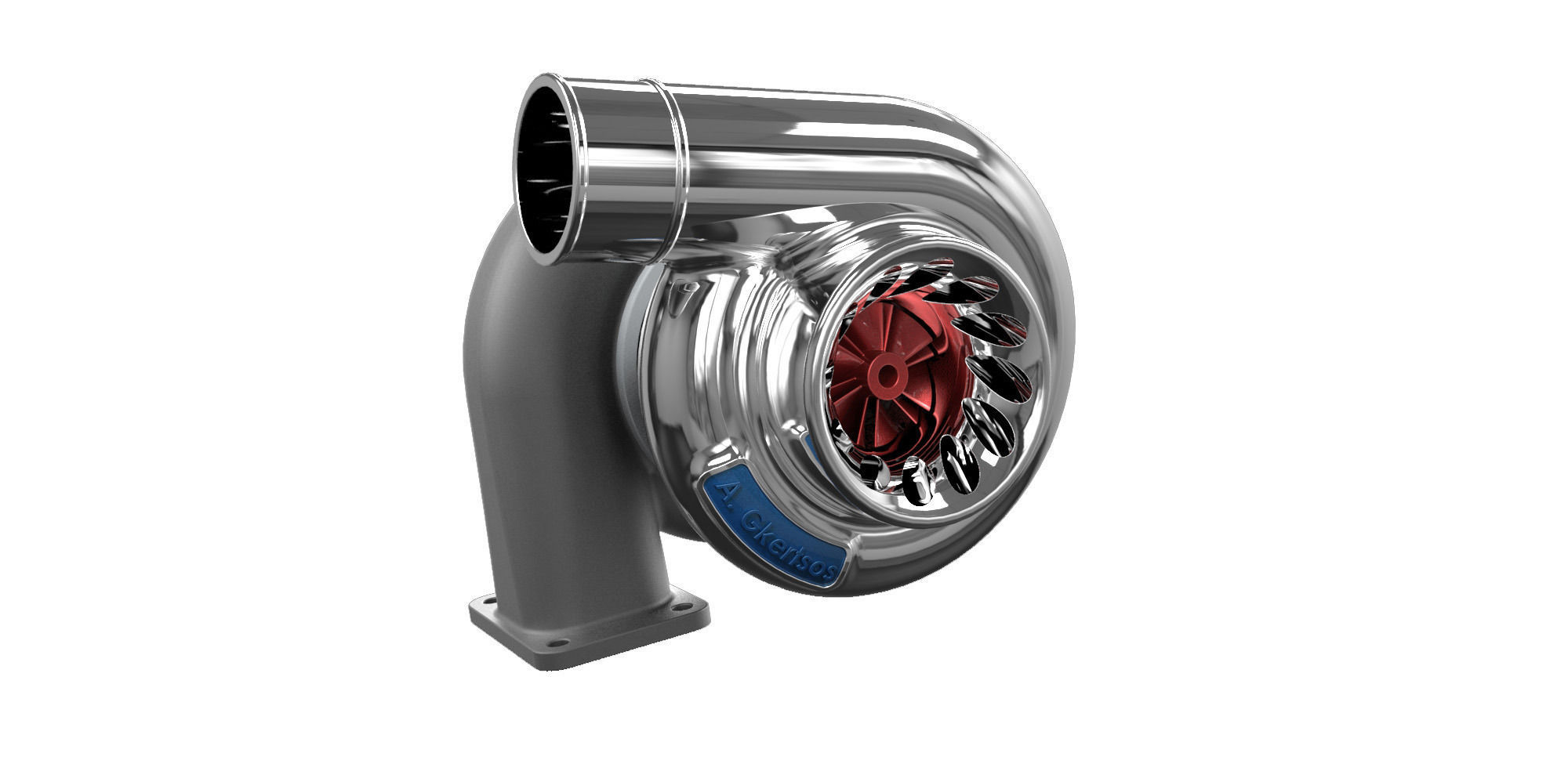 Turbocharger turbo 3D print model_38
