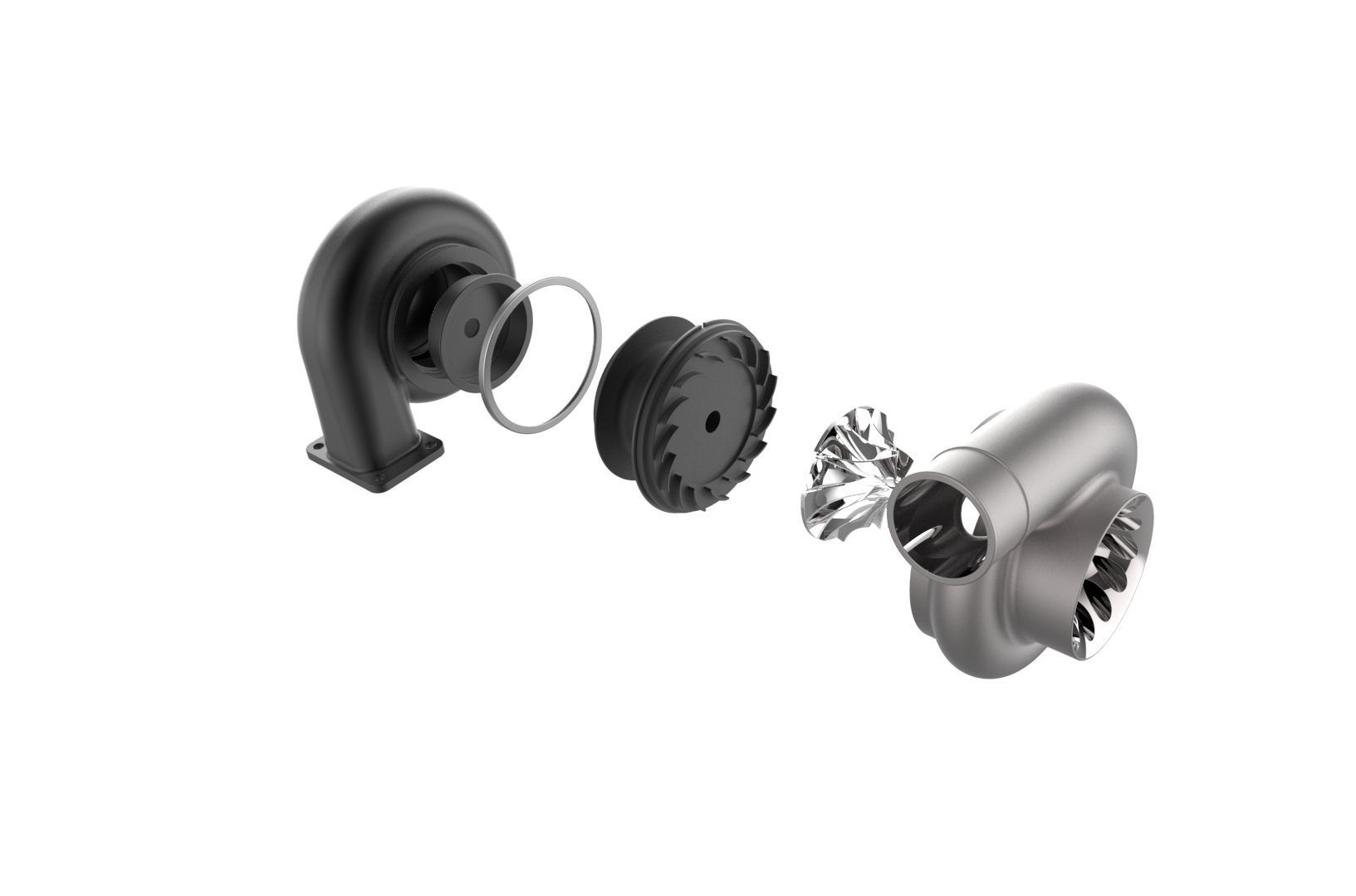 Turbocharger turbo 3D print model_24
