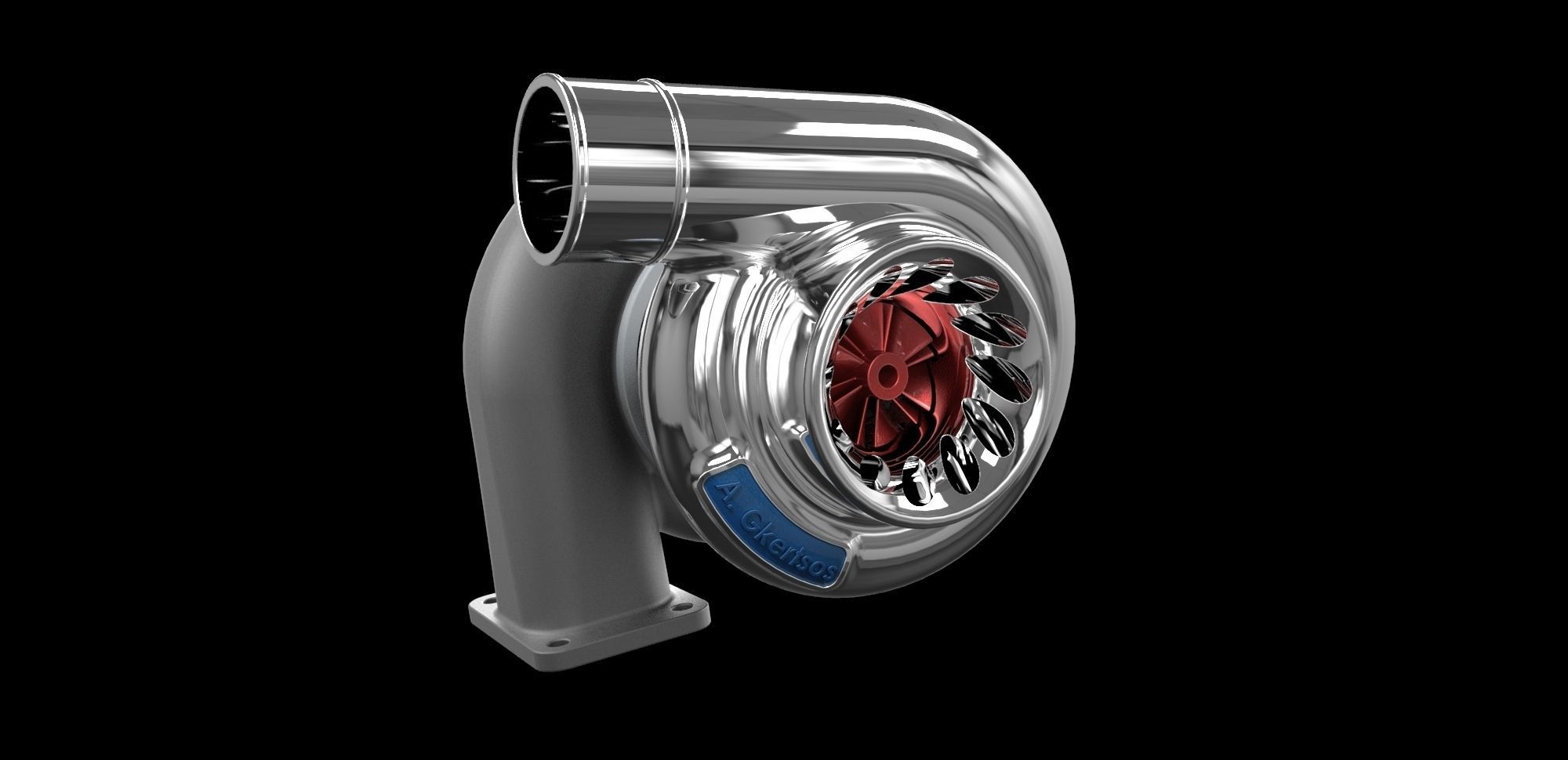Turbocharger turbo 3D print model_34