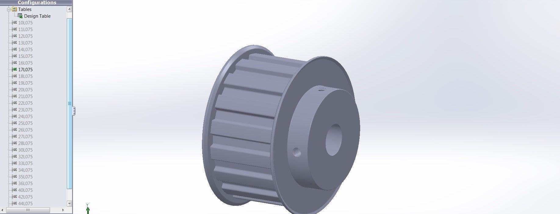 Timing pulley 38 9525mm pitch parametric 3D print model_5