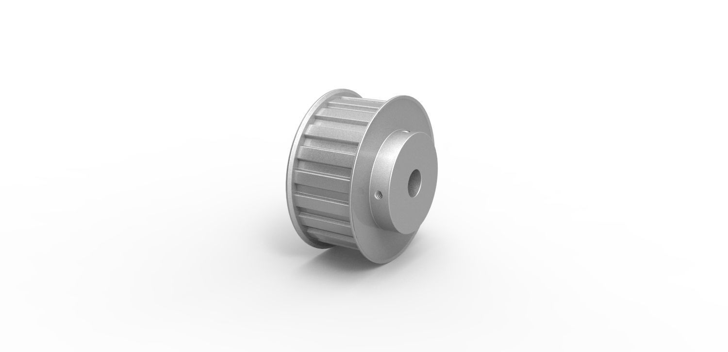 Timing pulley 38 9525mm pitch parametric 3D print model_12