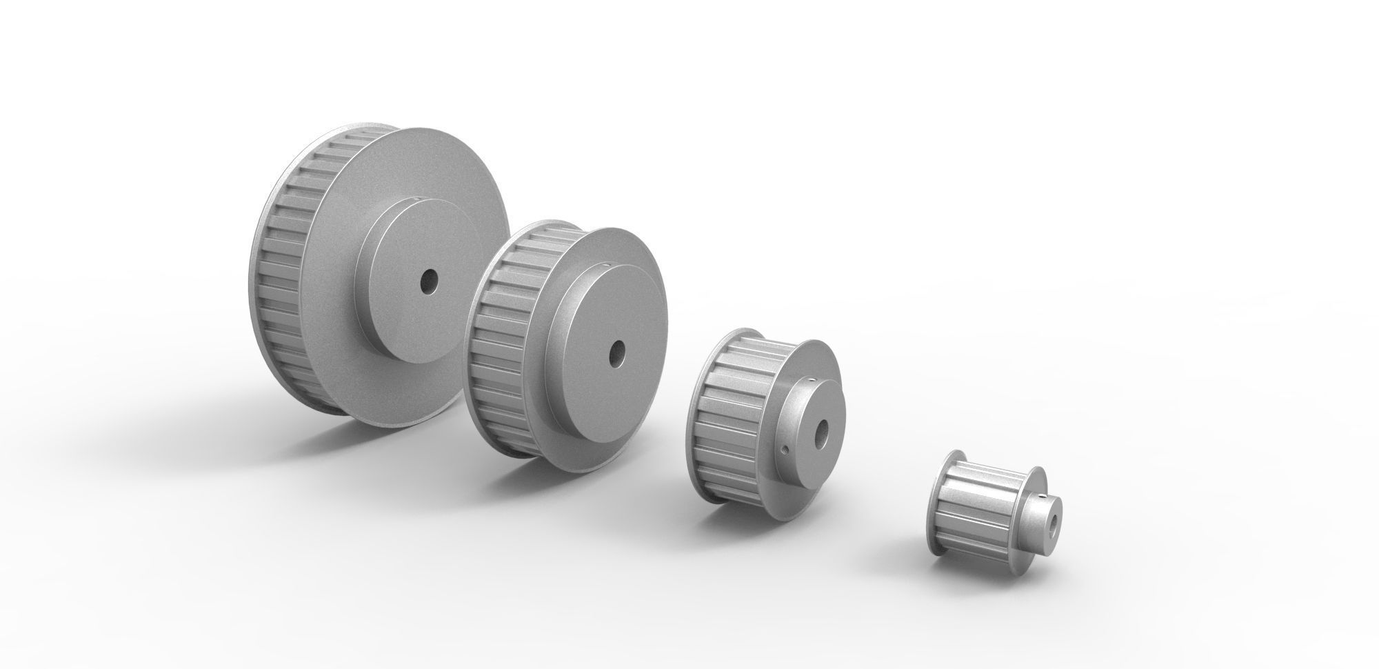 Timing pulley 38 9525mm pitch parametric 3D print model_3