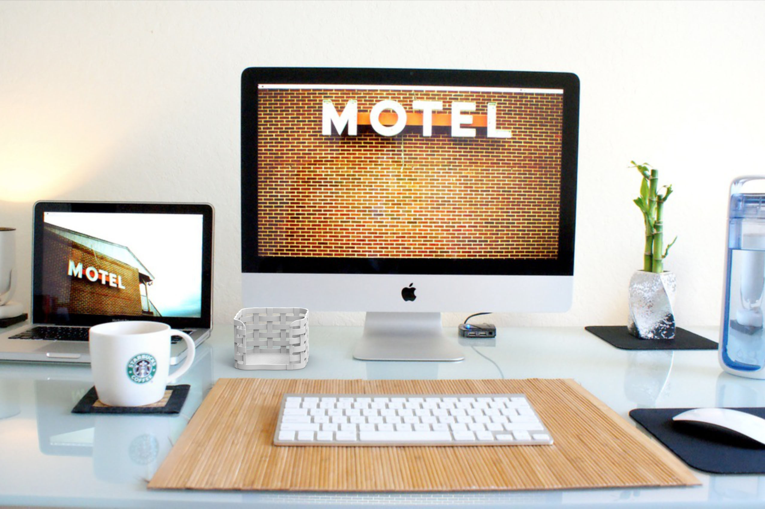 Wooven Desk note paper holder 3D print model_5