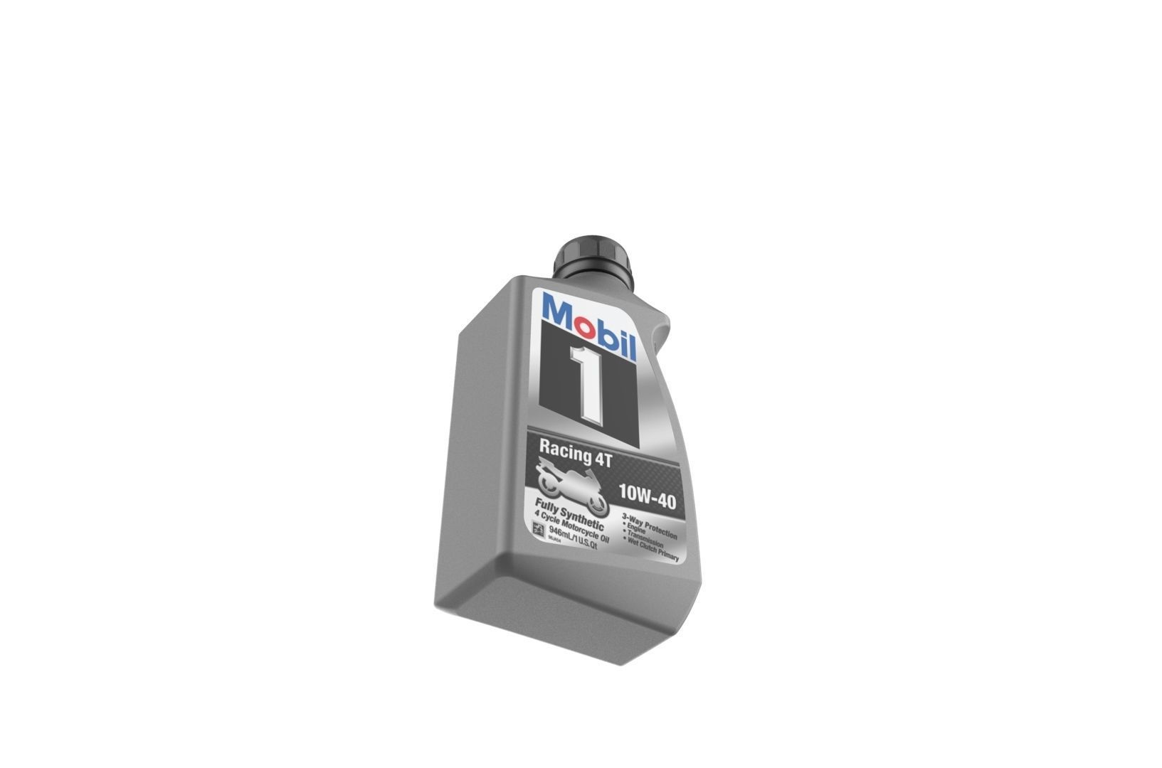 Mobil 10W-40 Oil bottle 3D print model_32