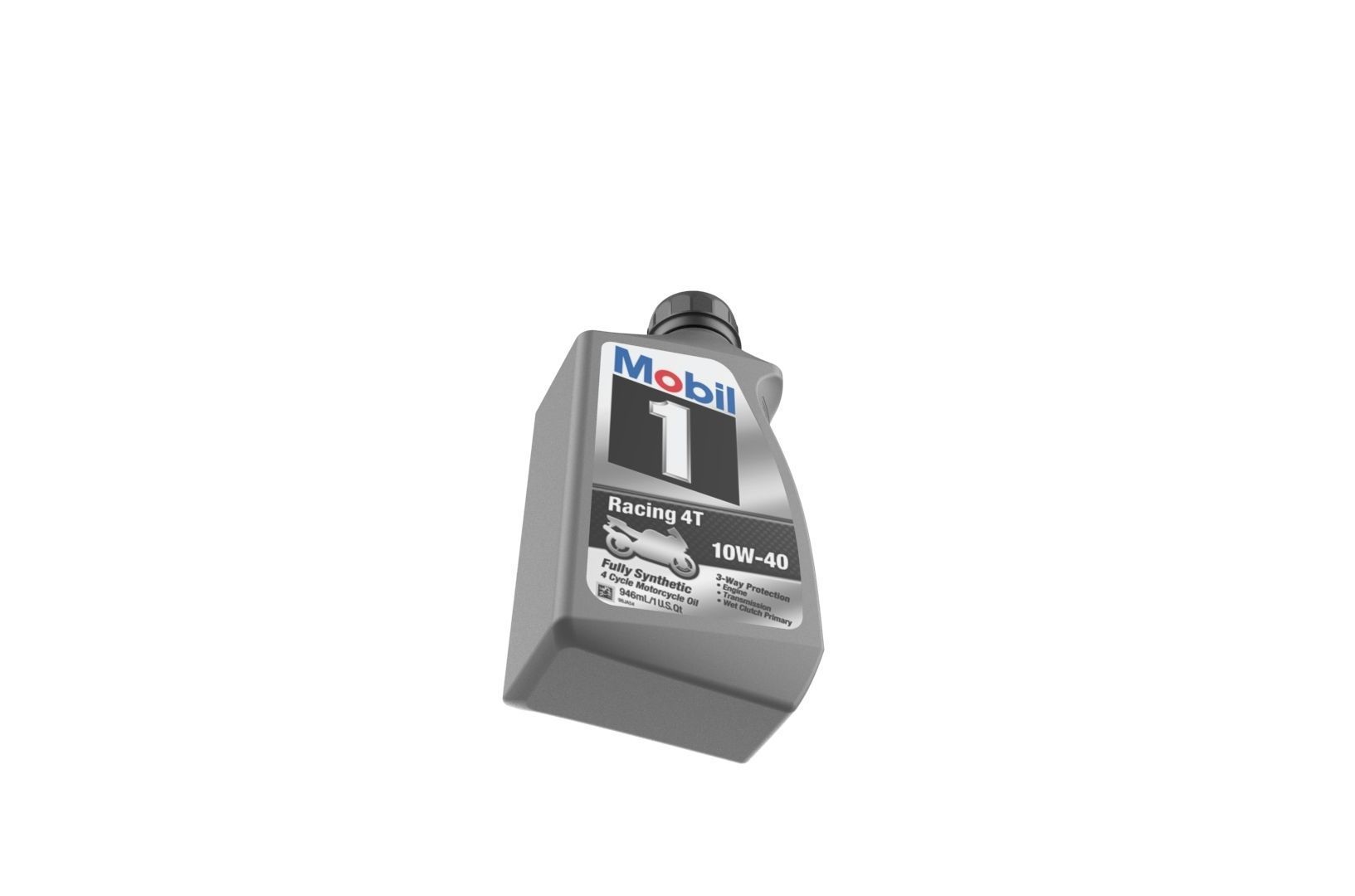 Mobil 10W-40 Oil bottle 3D print model_23