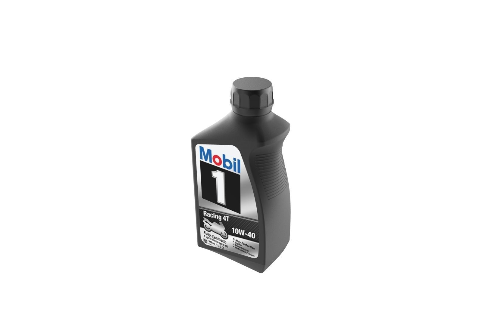 Mobil 10W-40 Oil bottle 3D print model_24