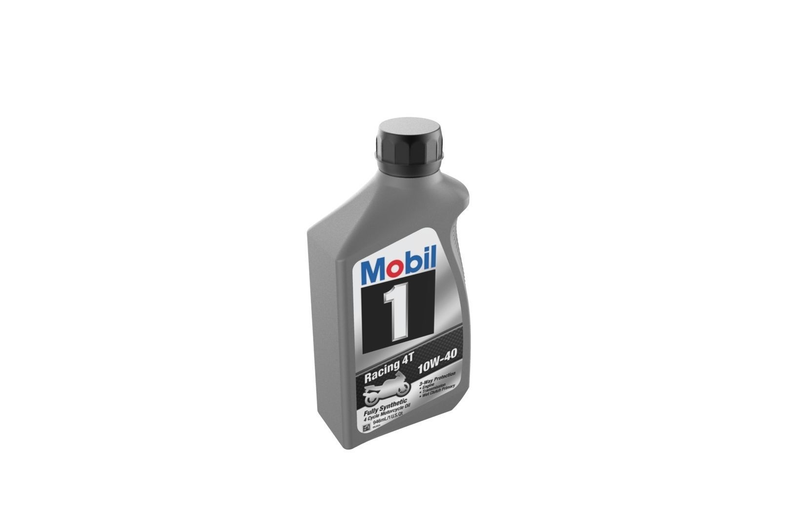 Mobil 10W-40 Oil bottle 3D print model_27