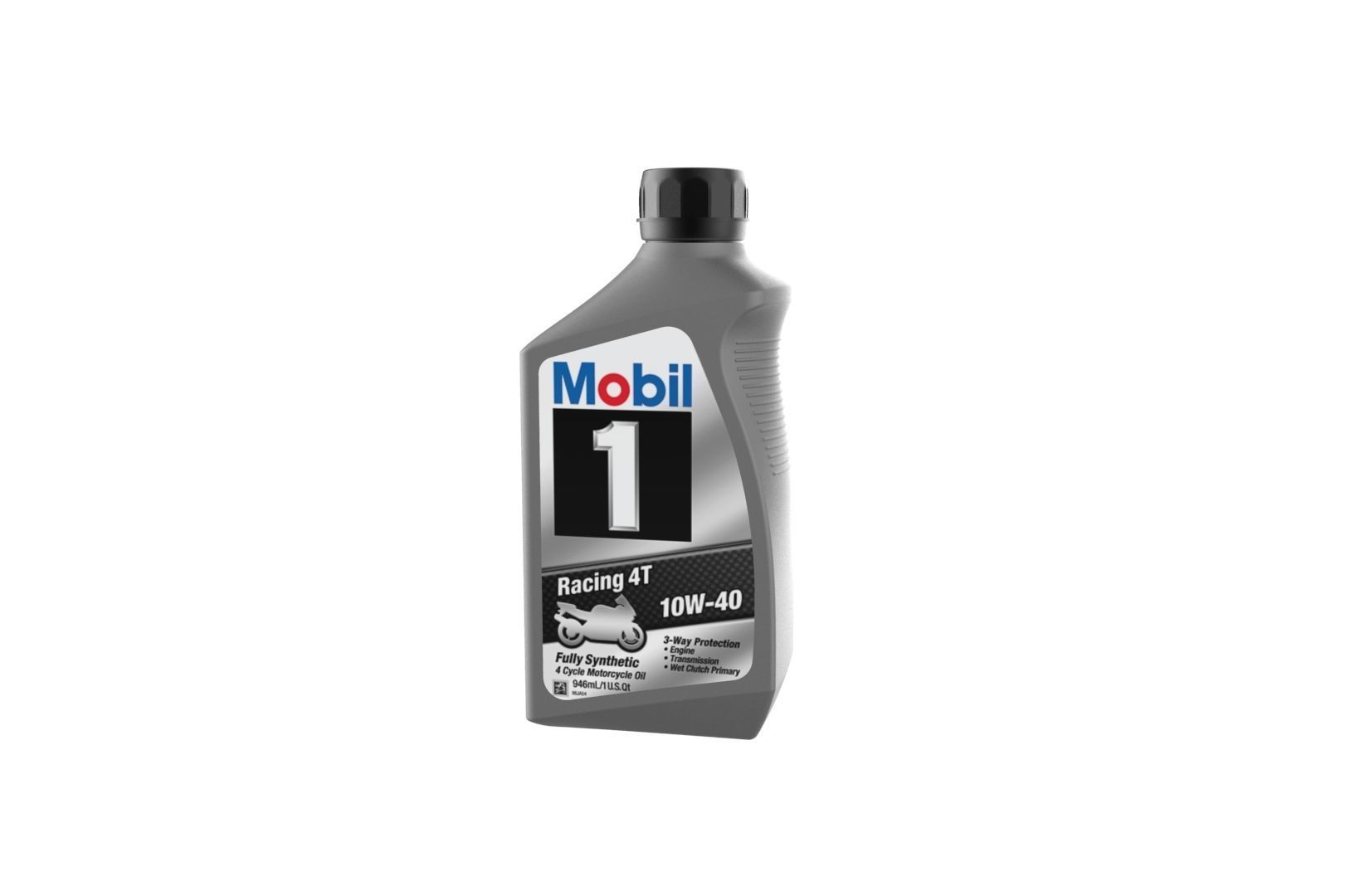 Mobil 10W-40 Oil bottle 3D print model_12