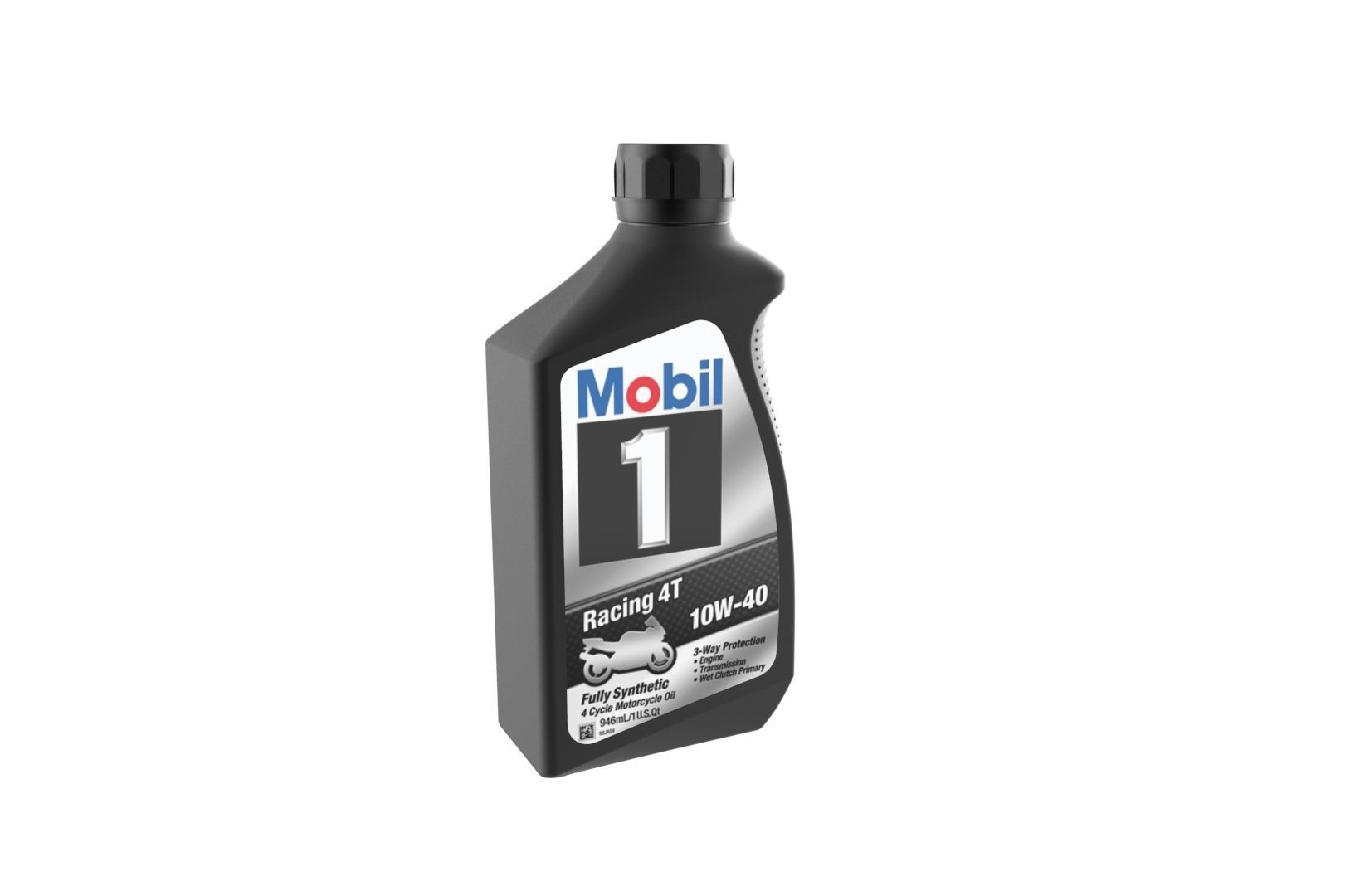 Mobil 10W-40 Oil bottle 3D print model_28