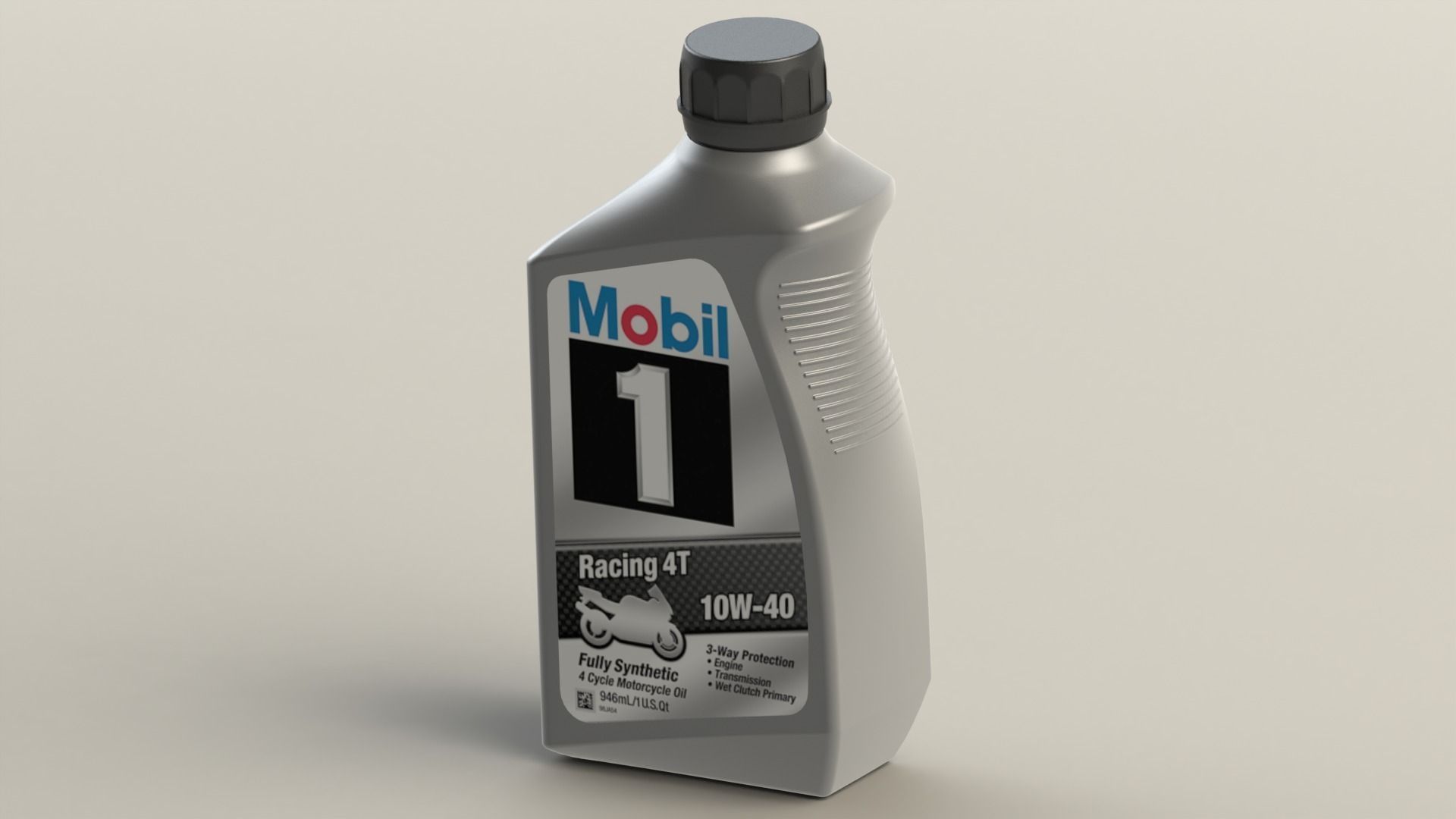 Mobil 10W-40 Oil bottle 3D print model_37