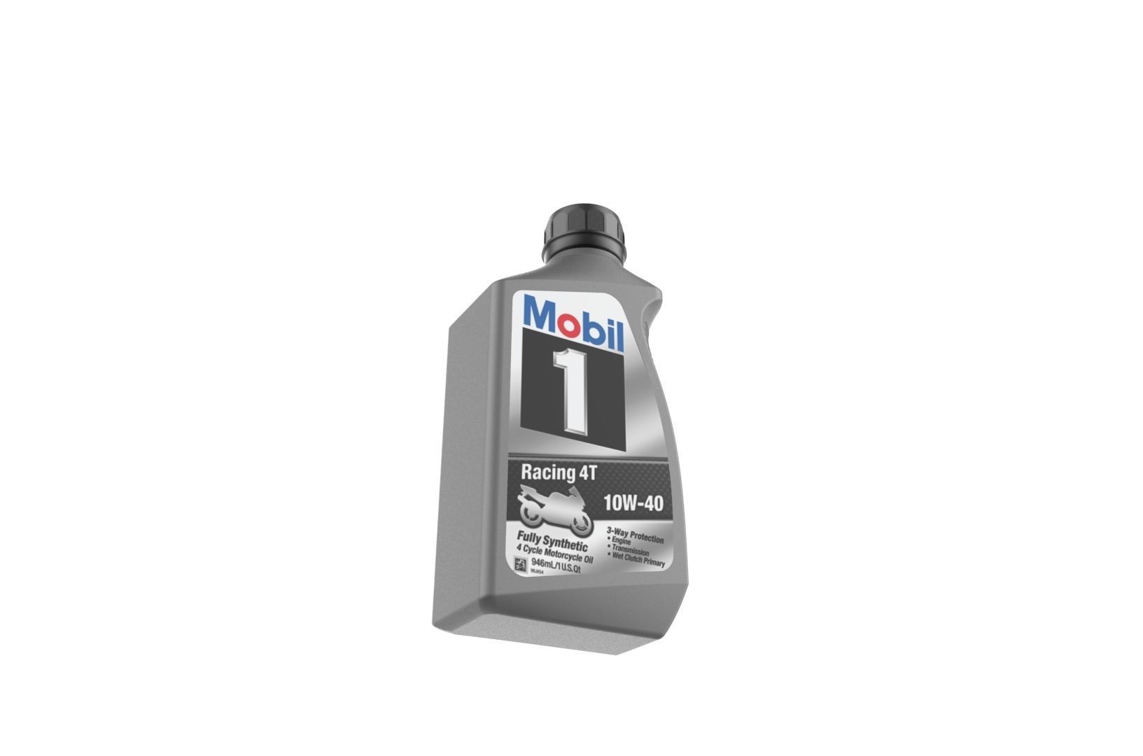 Mobil 10W-40 Oil bottle 3D print model_22