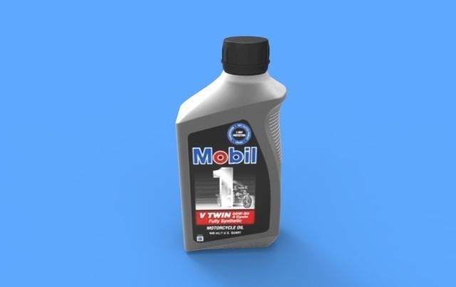 Mobil 10W-40 Oil bottle 3D print model_40