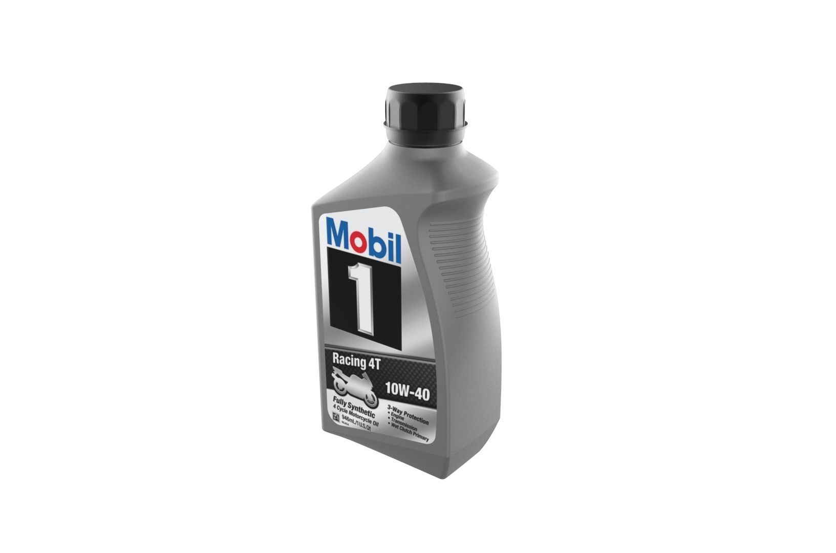 Mobil 10W-40 Oil bottle 3D print model_2