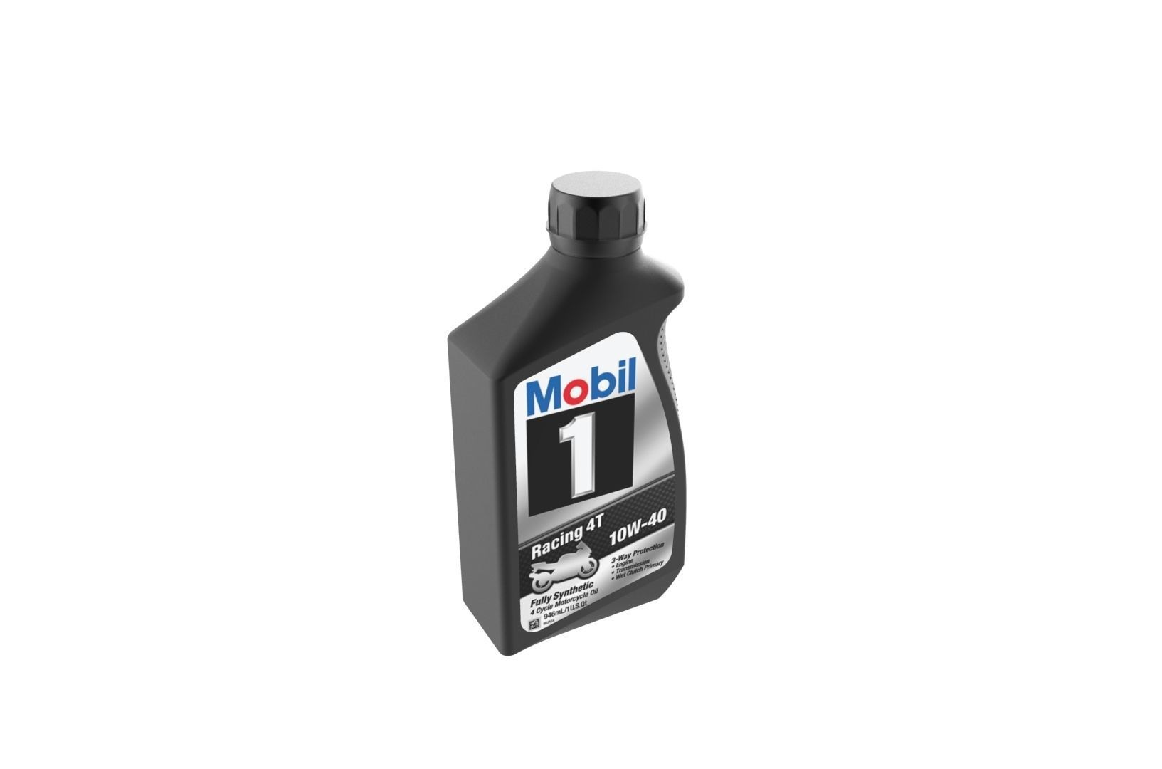 Mobil 10W-40 Oil bottle 3D print model_17