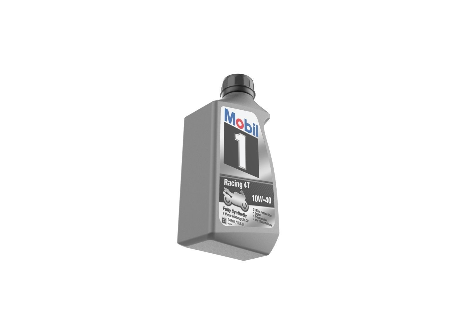 Mobil 10W-40 Oil bottle 3D print model_19