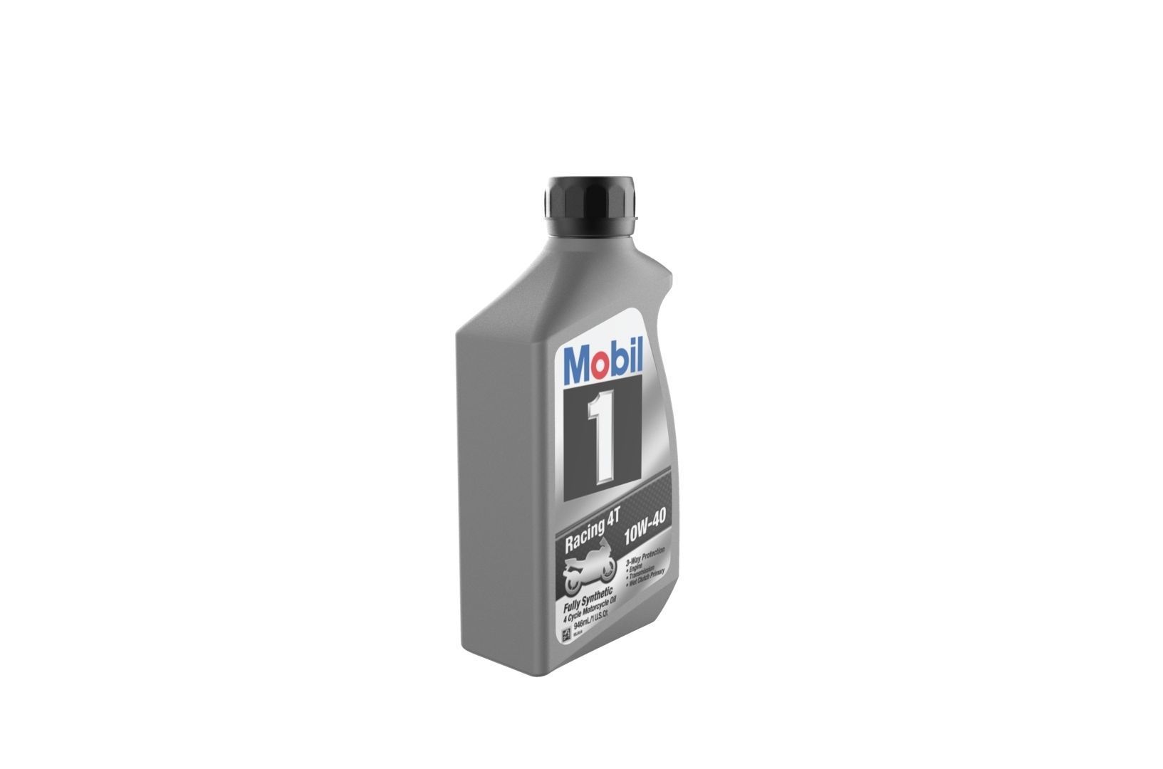Mobil 10W-40 Oil bottle 3D print model_36