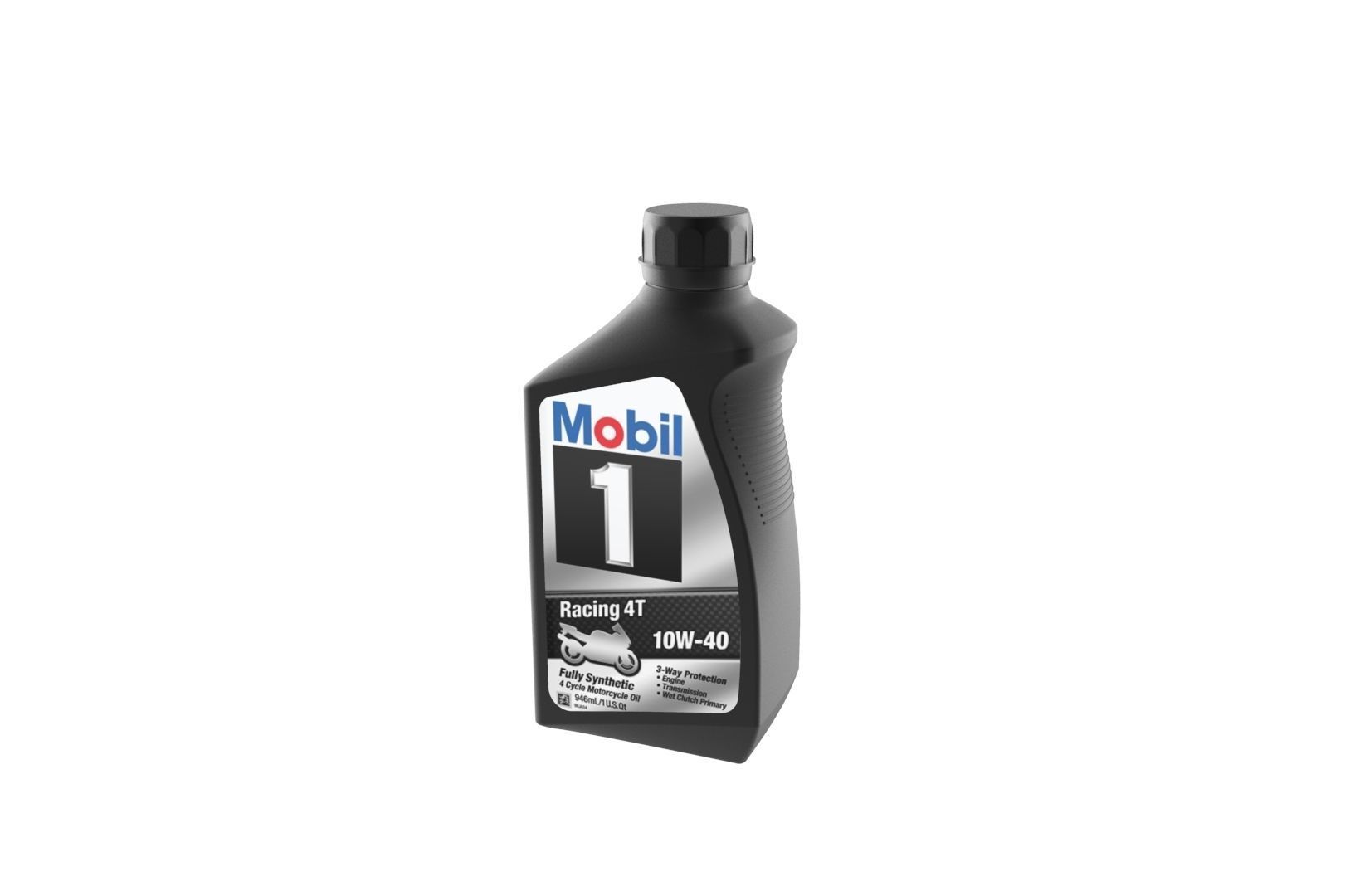 Mobil 10W-40 Oil bottle 3D print model_26