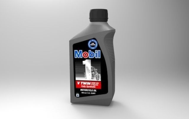 Mobil 10W-40 Oil bottle 3D print model_39
