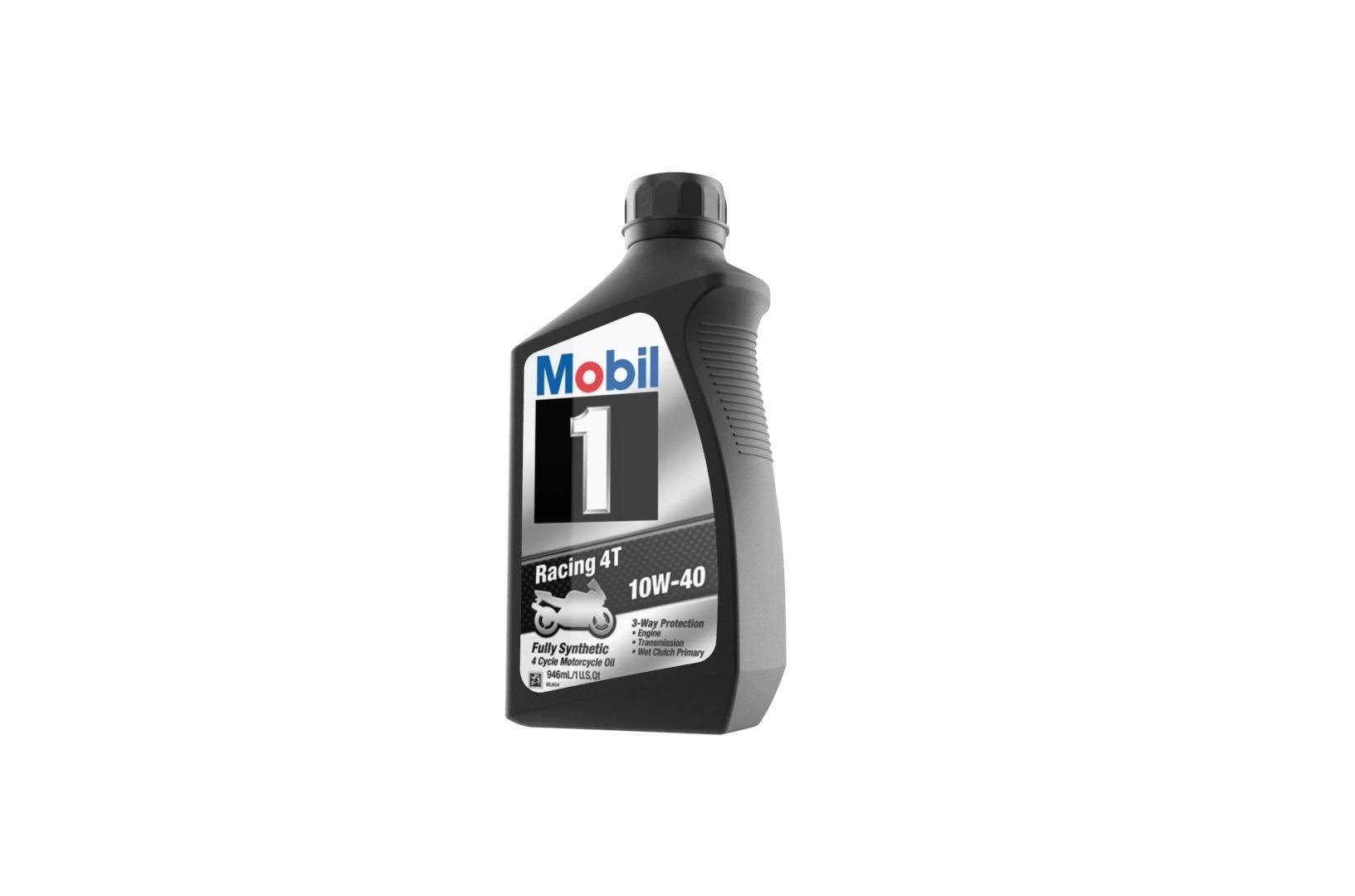 Mobil 10W-40 Oil bottle 3D print model_1