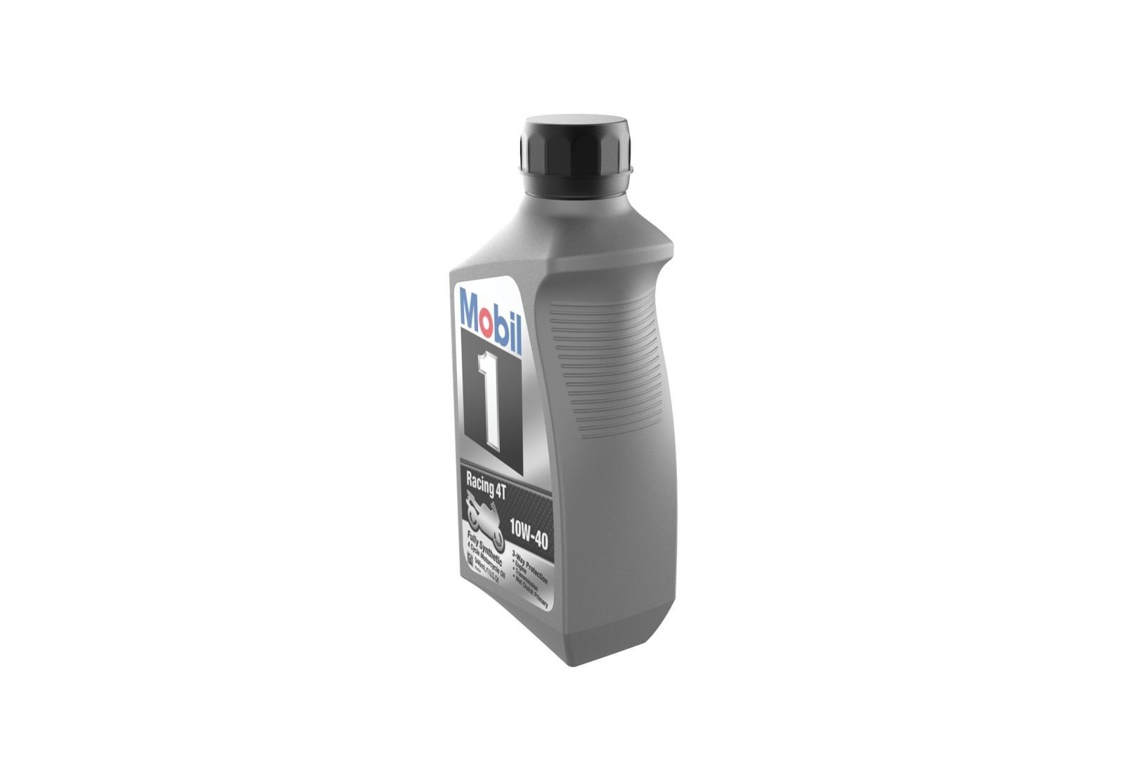 Mobil 10W-40 Oil bottle 3D print model_16