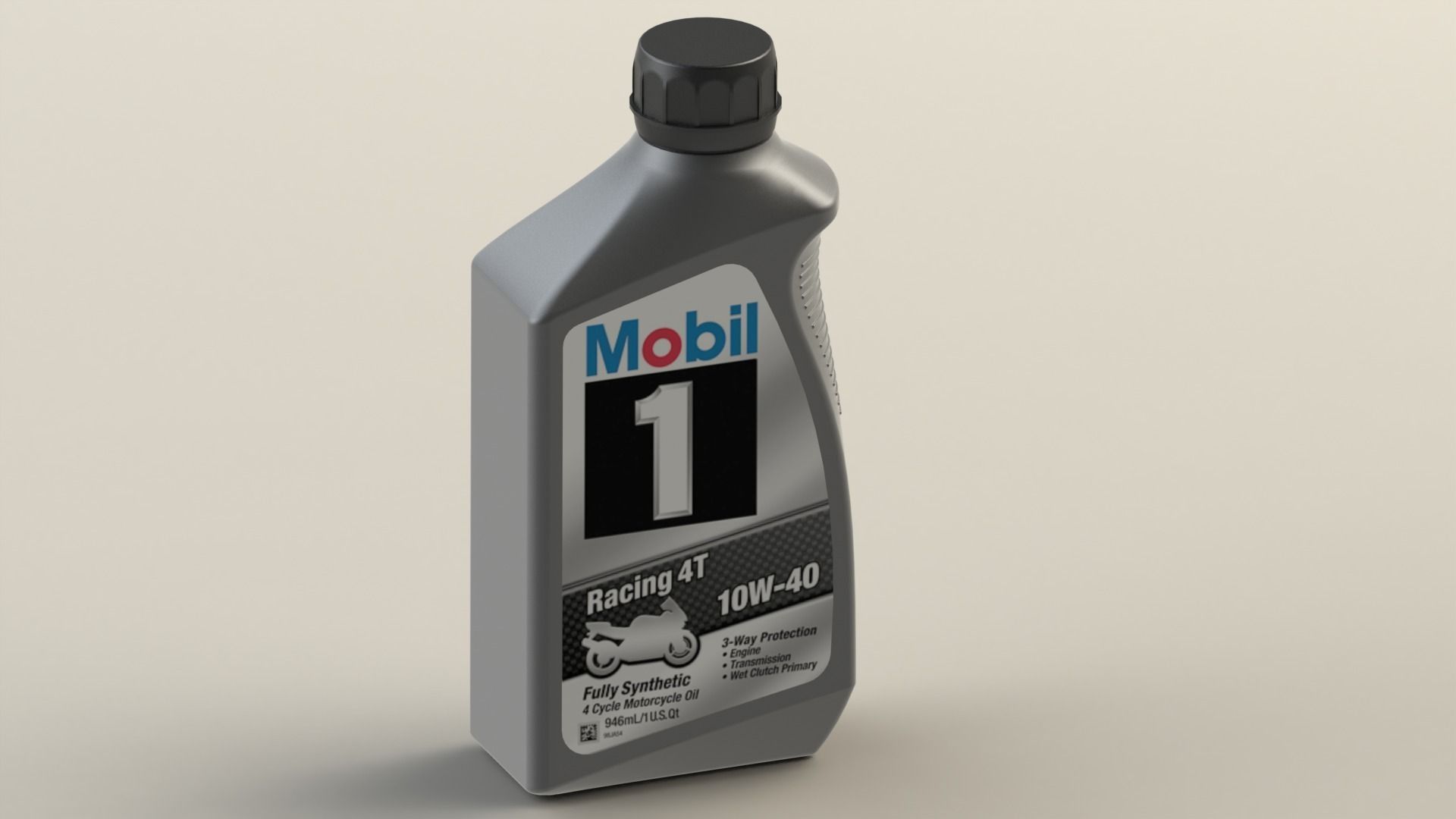 Mobil 10W-40 Oil bottle 3D print model_38
