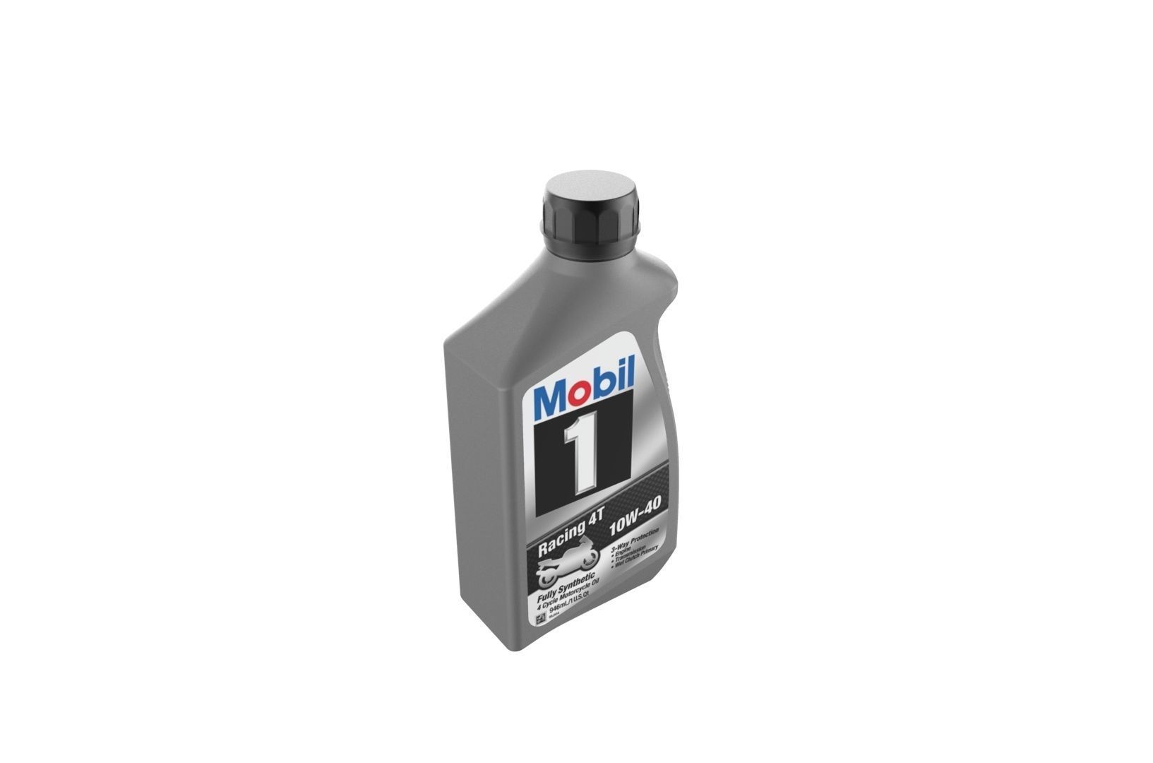 Mobil 10W-40 Oil bottle 3D print model_30