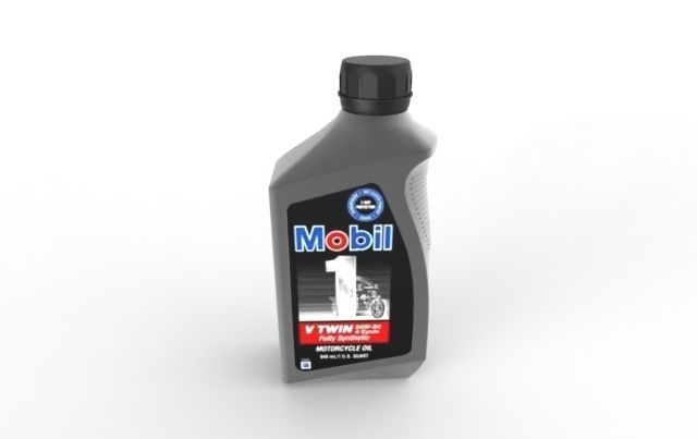 Mobil 10W-40 Oil bottle 3D print model_6