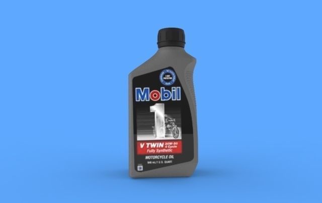 Mobil 10W-40 Oil bottle 3D print model_41