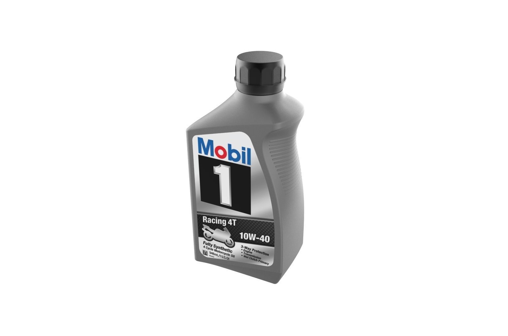 Mobil 10W-40 Oil bottle 3D print model_3