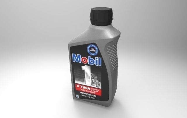 Mobil 10W-40 Oil bottle 3D print model_42