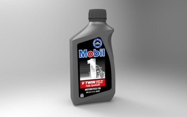 Mobil 10W-40 Oil bottle 3D print model_8