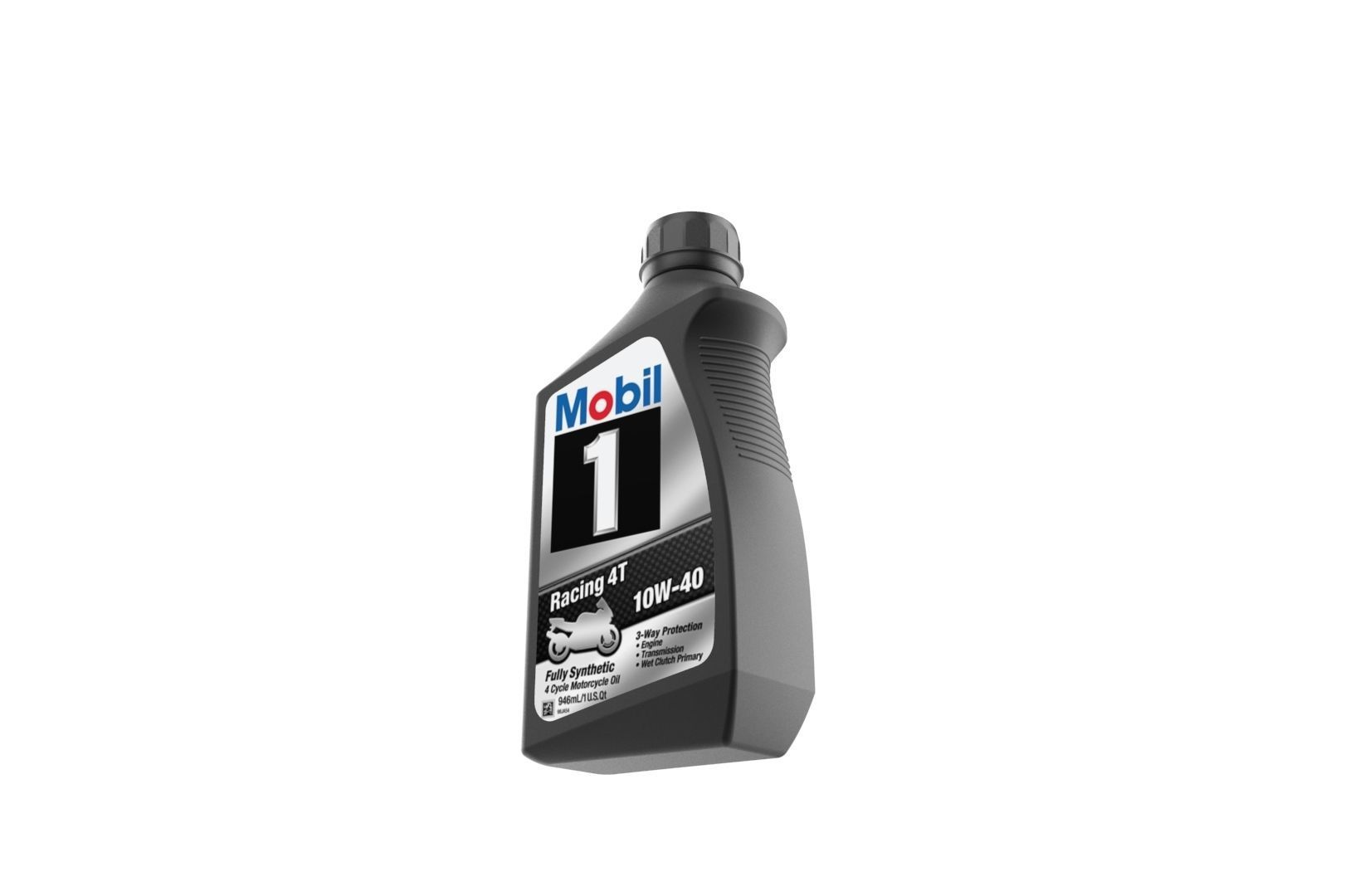 Mobil 10W-40 Oil bottle 3D print model_35