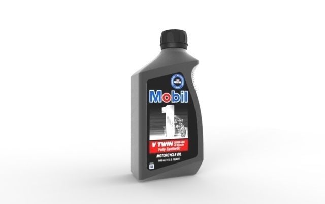 Mobil 10W-40 Oil bottle 3D print model_7