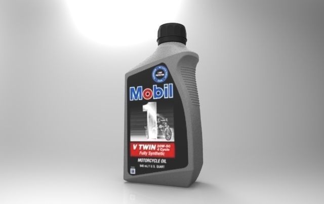 Mobil 10W-40 Oil bottle 3D print model_43
