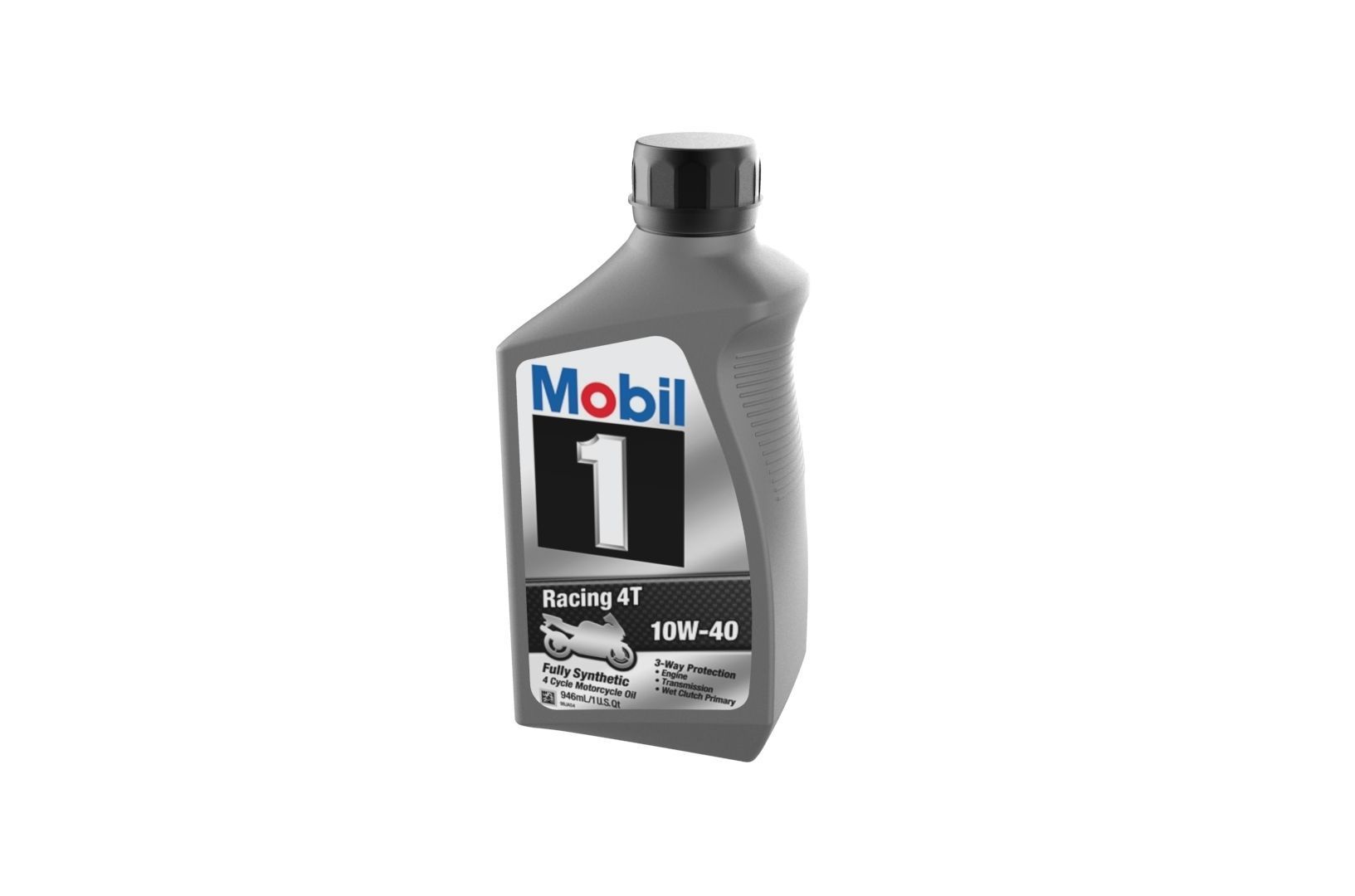 Mobil 10W-40 Oil bottle 3D print model_15