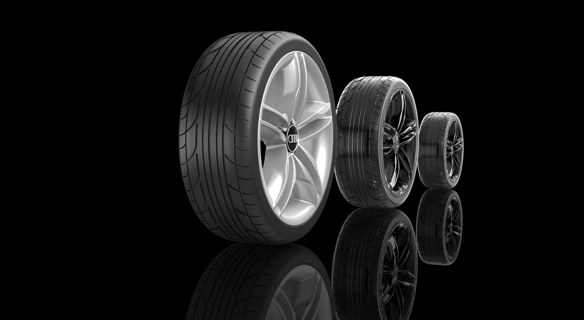 Audi Car Wheel Rim 3D print model_42