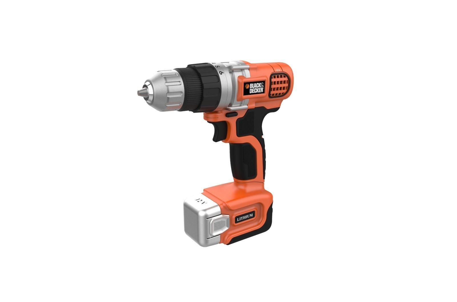 Black and Decker Cordless Drill 3D print model_2