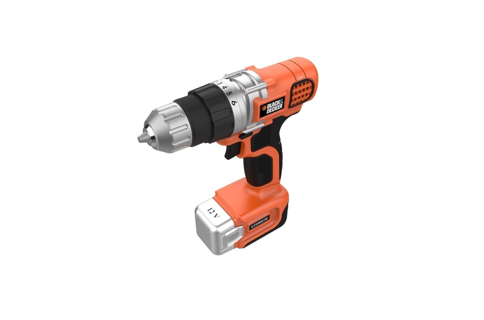Black and Decker Cordless Drill 3D print model_3