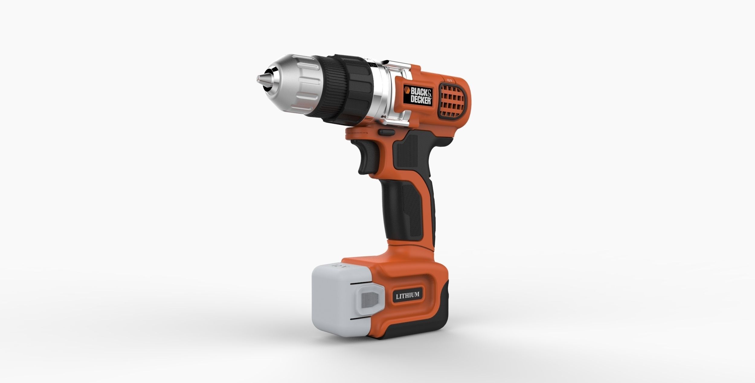 Black and Decker Cordless Drill 3D print model_26