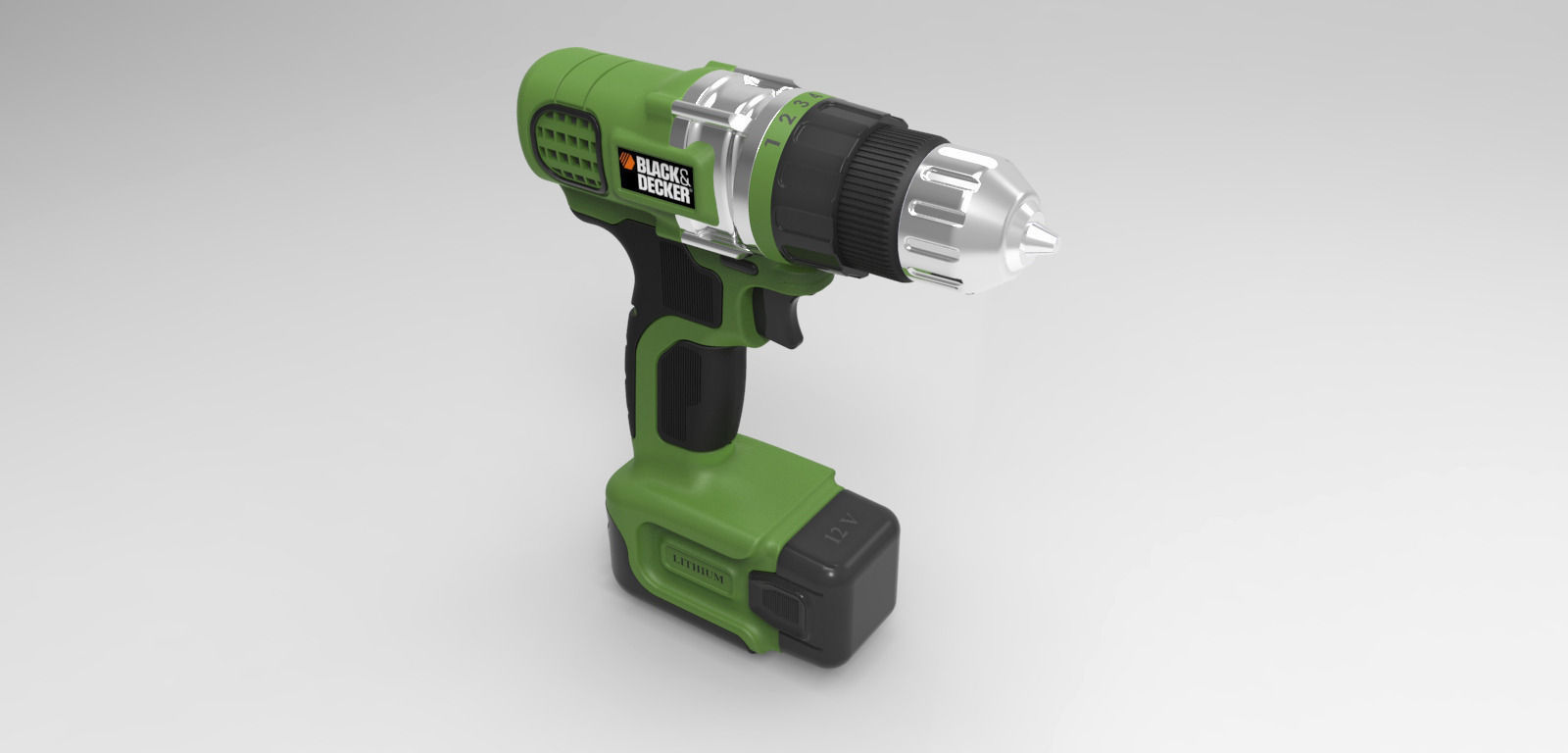 Black and Decker Cordless Drill 3D print model_41